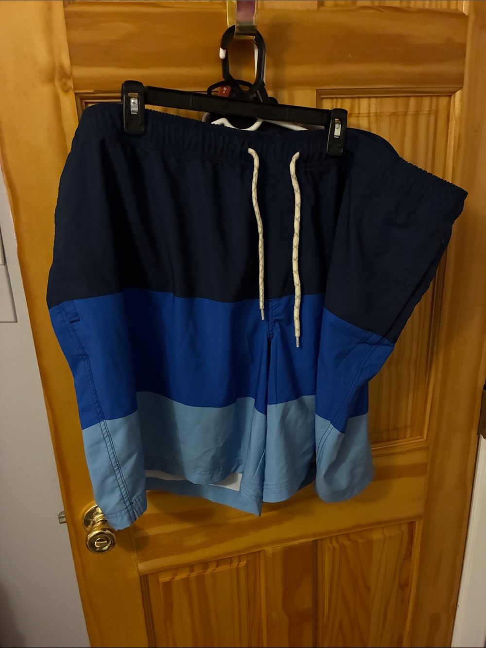 Trinity Navy, Royal & Light Blue Colorblock Swim Trunks
